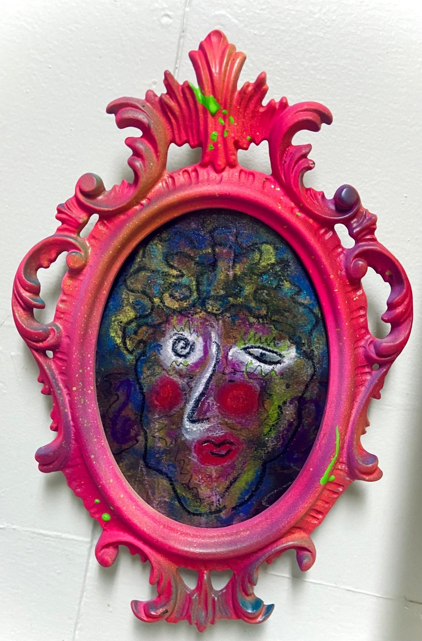 Abstract Face Collection Art - Funky Wolf