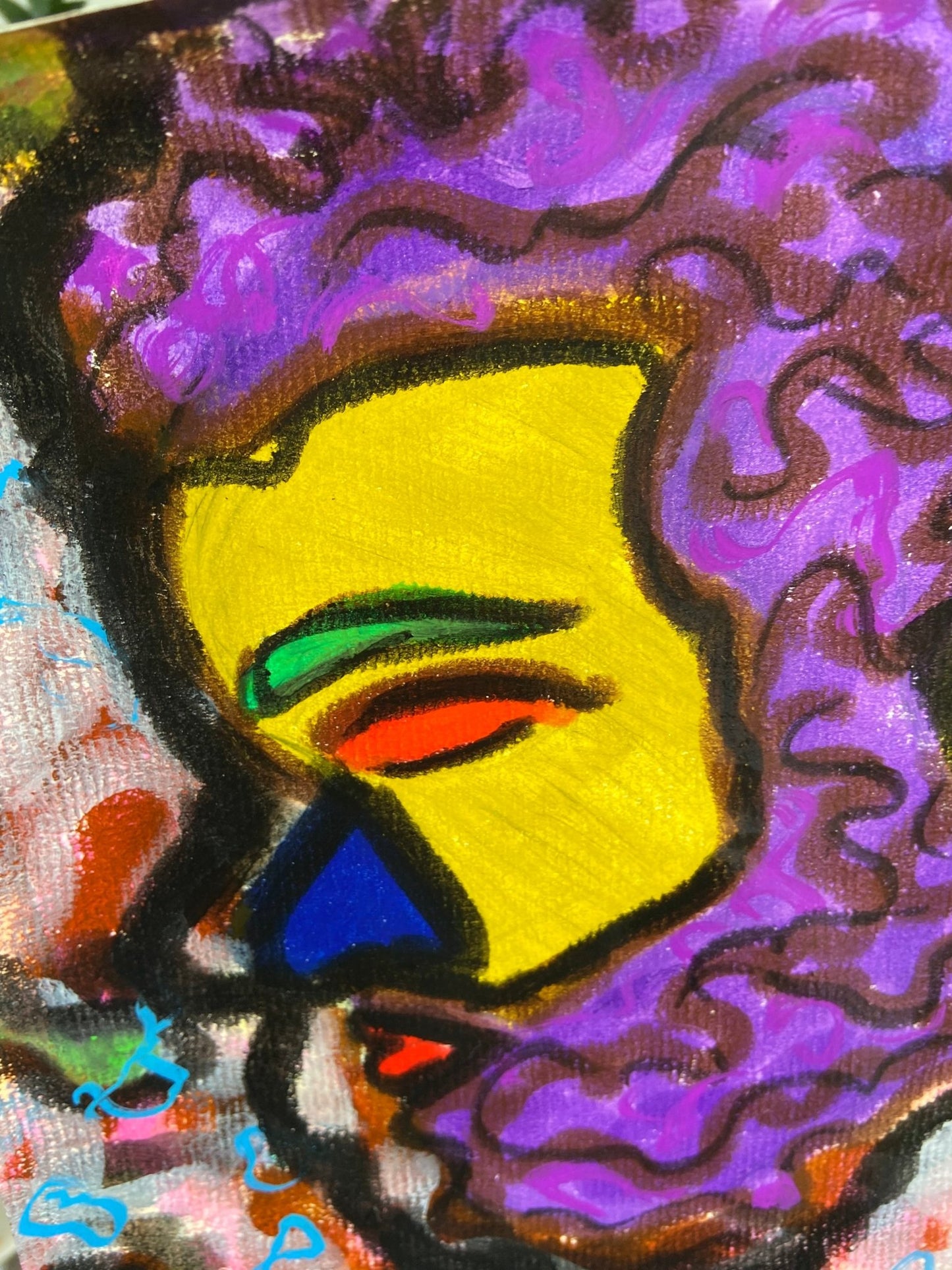 Colorful Abstract Painting of Man - Funky Wolf