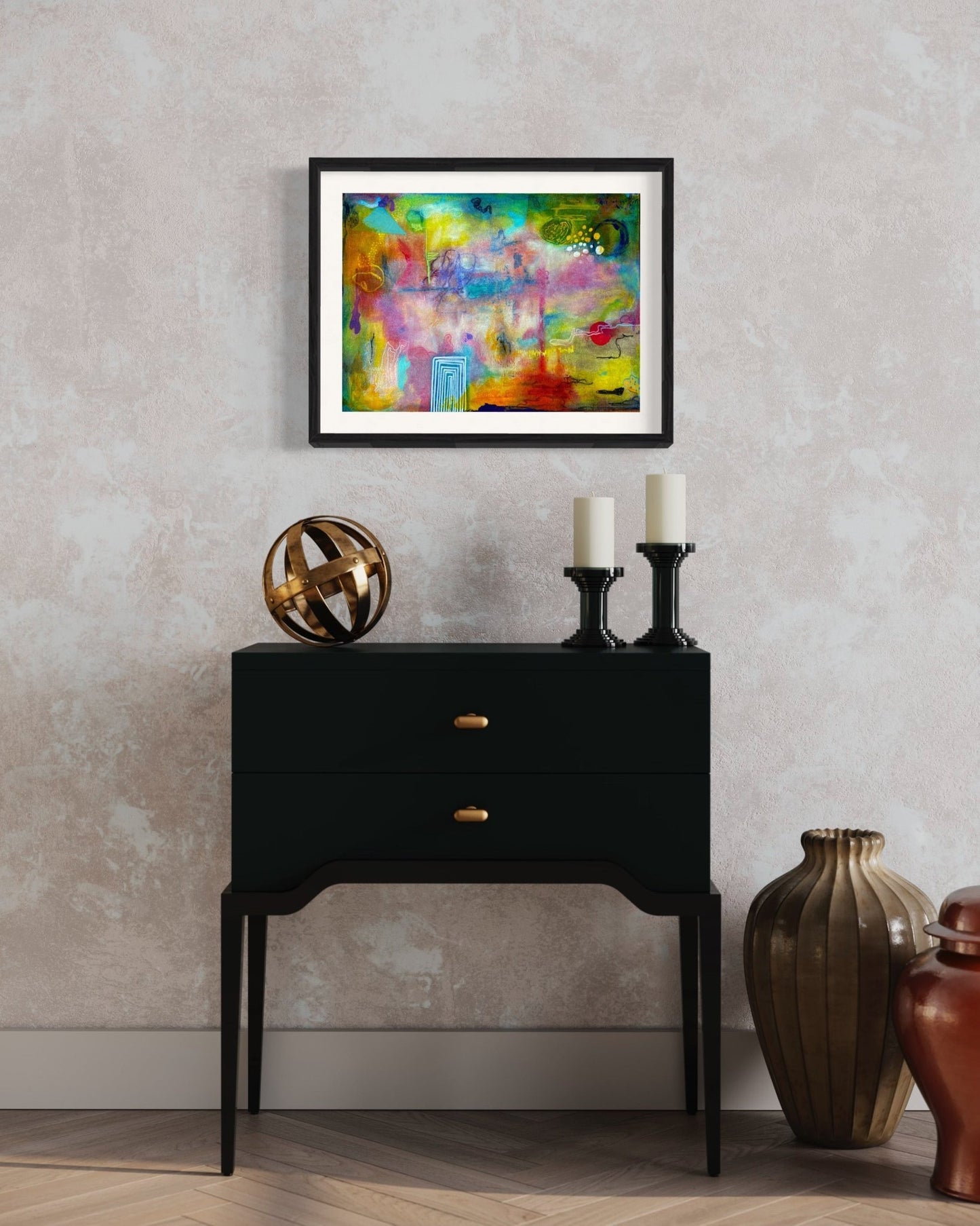 Abstract artwork on paper