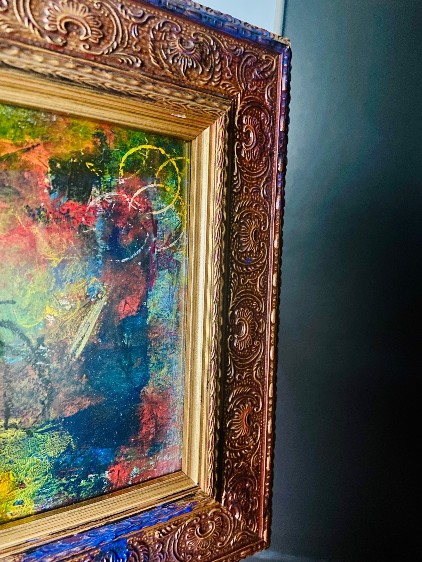 Dark Gothic Romance Abstract Painting - Funky Wolf