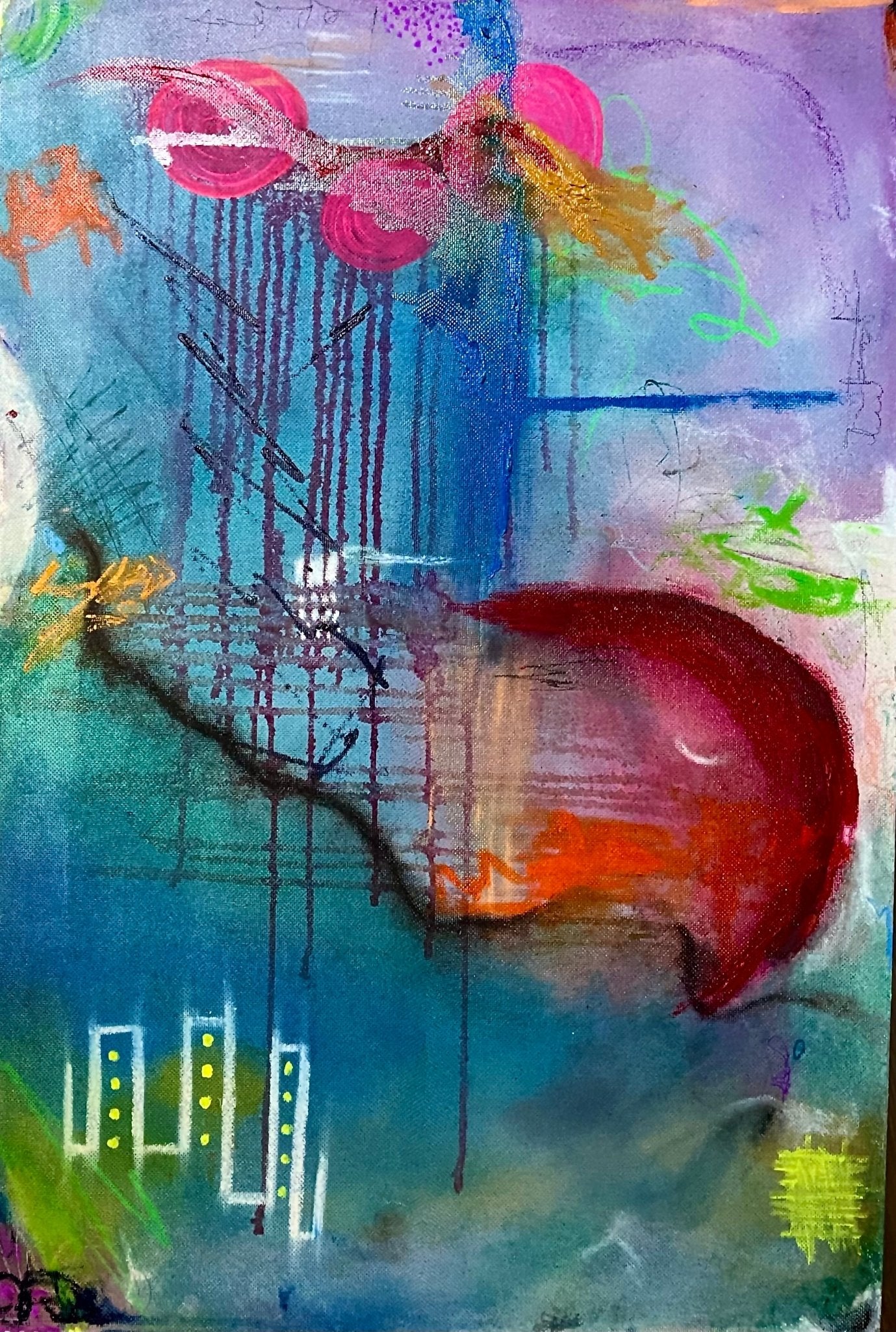 Drip painting on wood