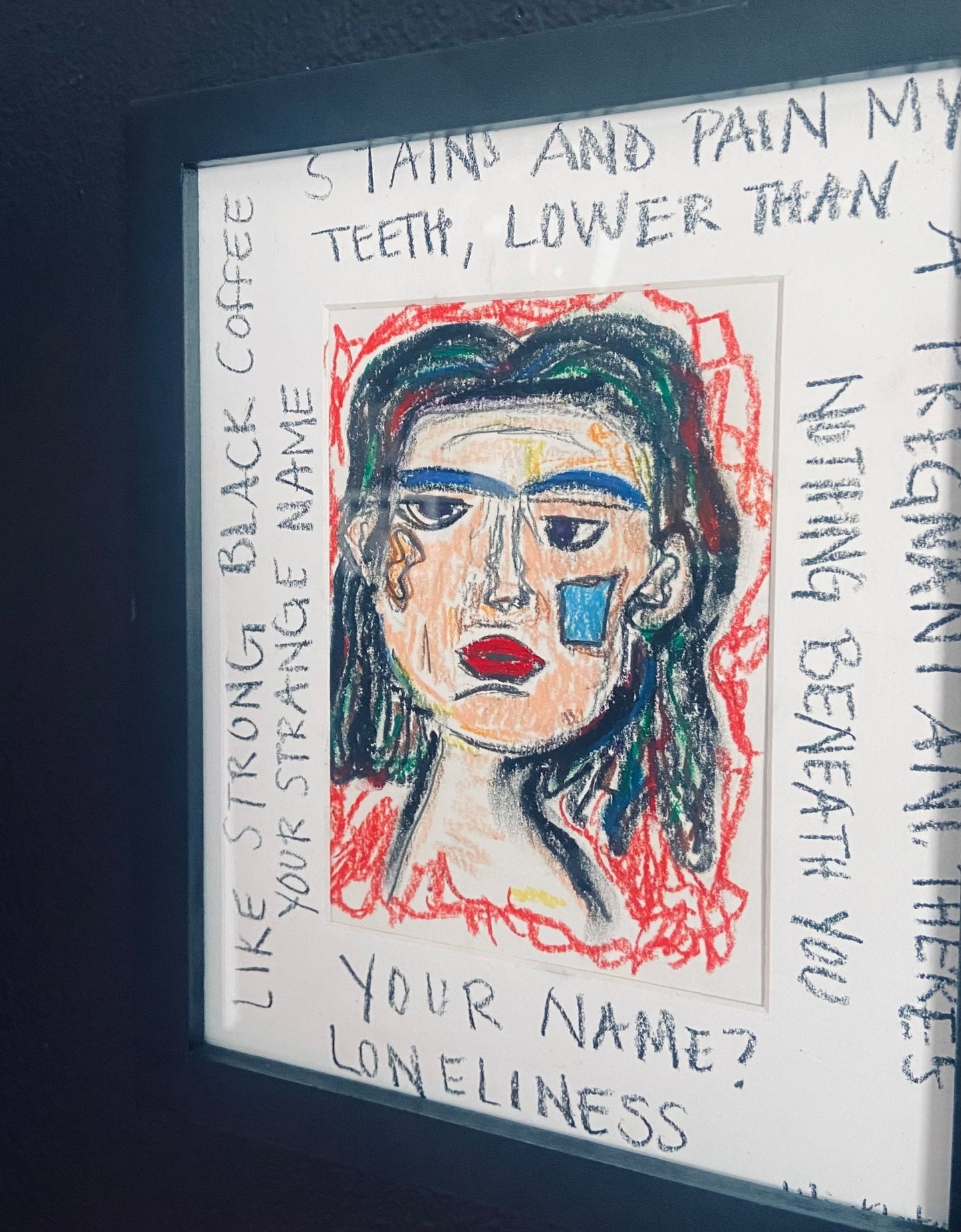 Oil pastel on paper - Funky Wolf