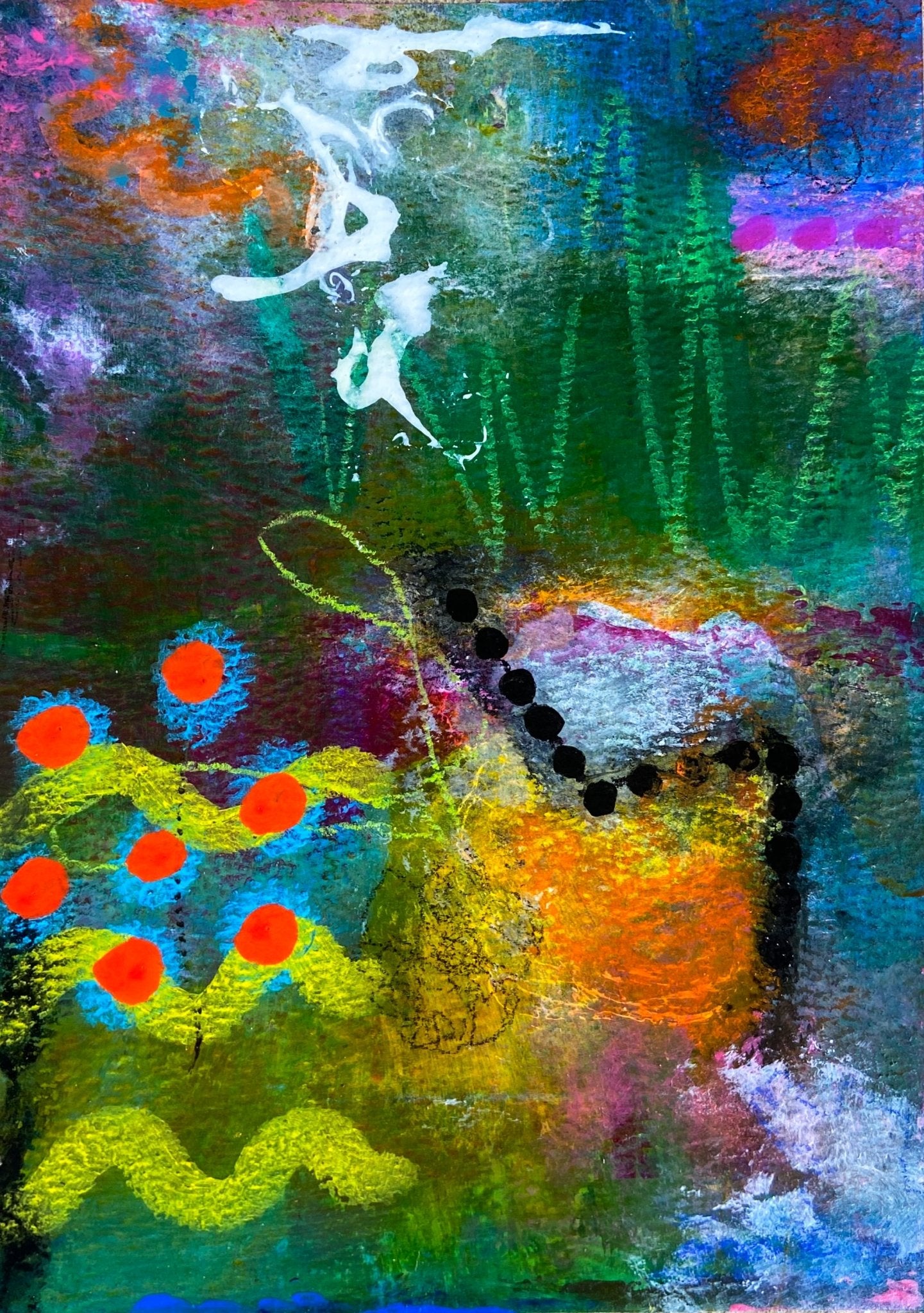 Colorful abstract wall art on paper