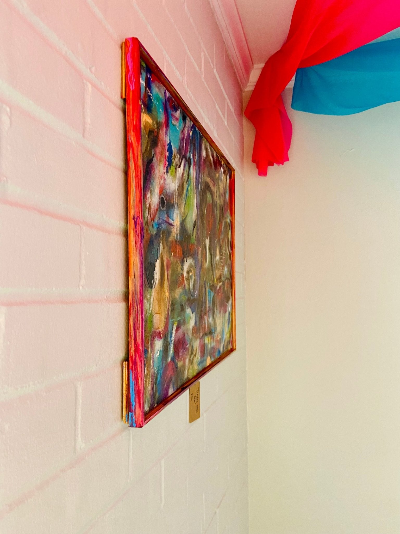 Colorful Abstract Canvas Painting - Funky Wolf