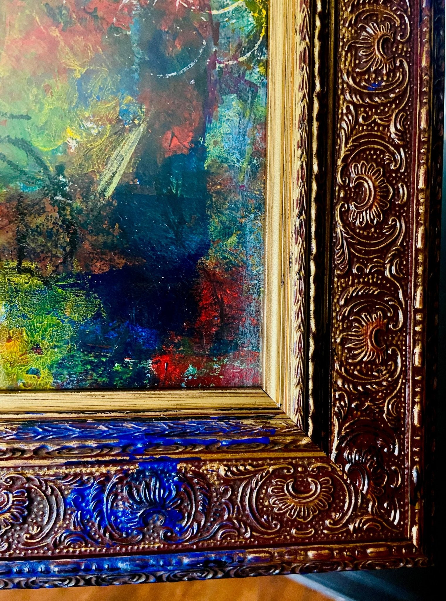 Dark Gothic Romance Abstract Painting - Funky Wolf