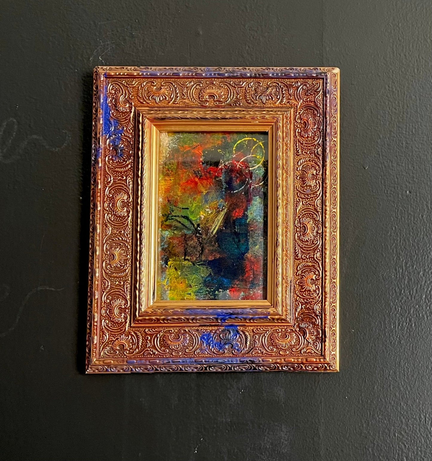 Dark Gothic Romance Abstract Painting - Funky Wolf