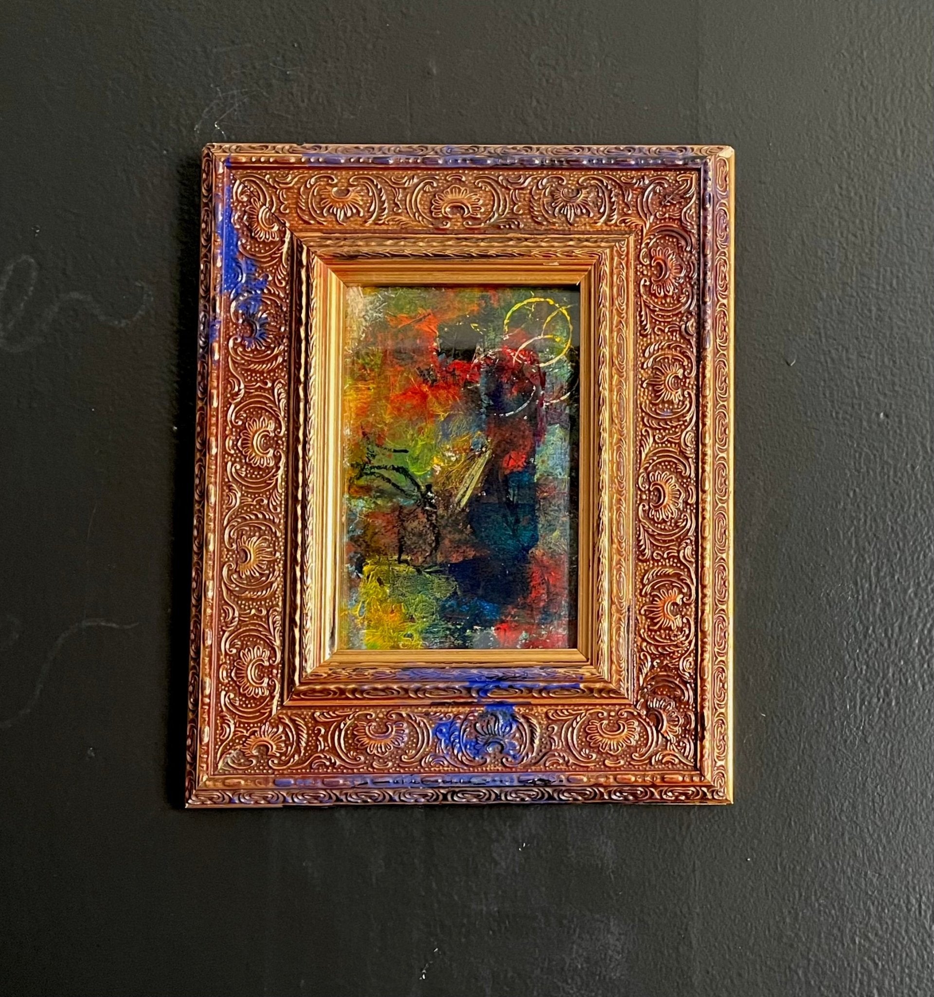 Dark Gothic Romance Abstract Painting - Funky Wolf