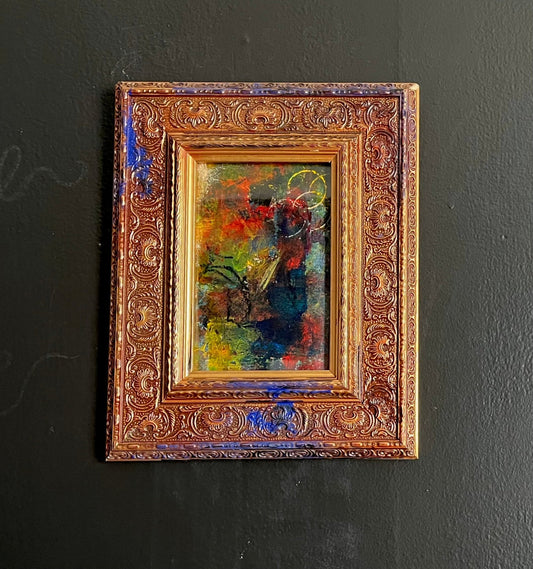 Dark Gothic Romance Abstract Painting - Funky Wolf