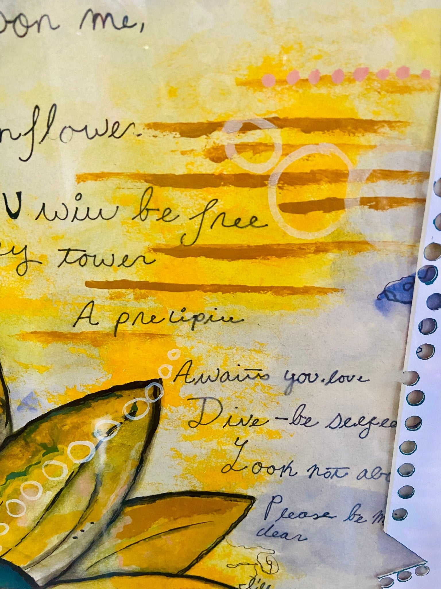 Flower Painting with Written Poem - Funky Wolf