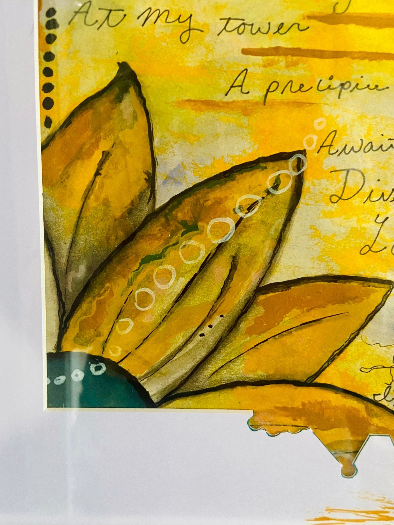 Flower Painting with Written Poem - Funky Wolf