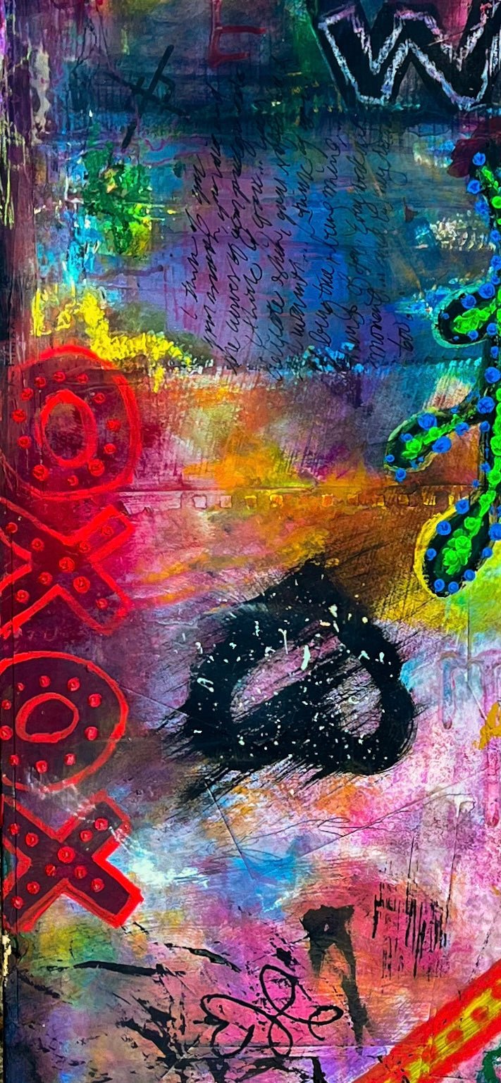 Colorful abstract painting on canvas