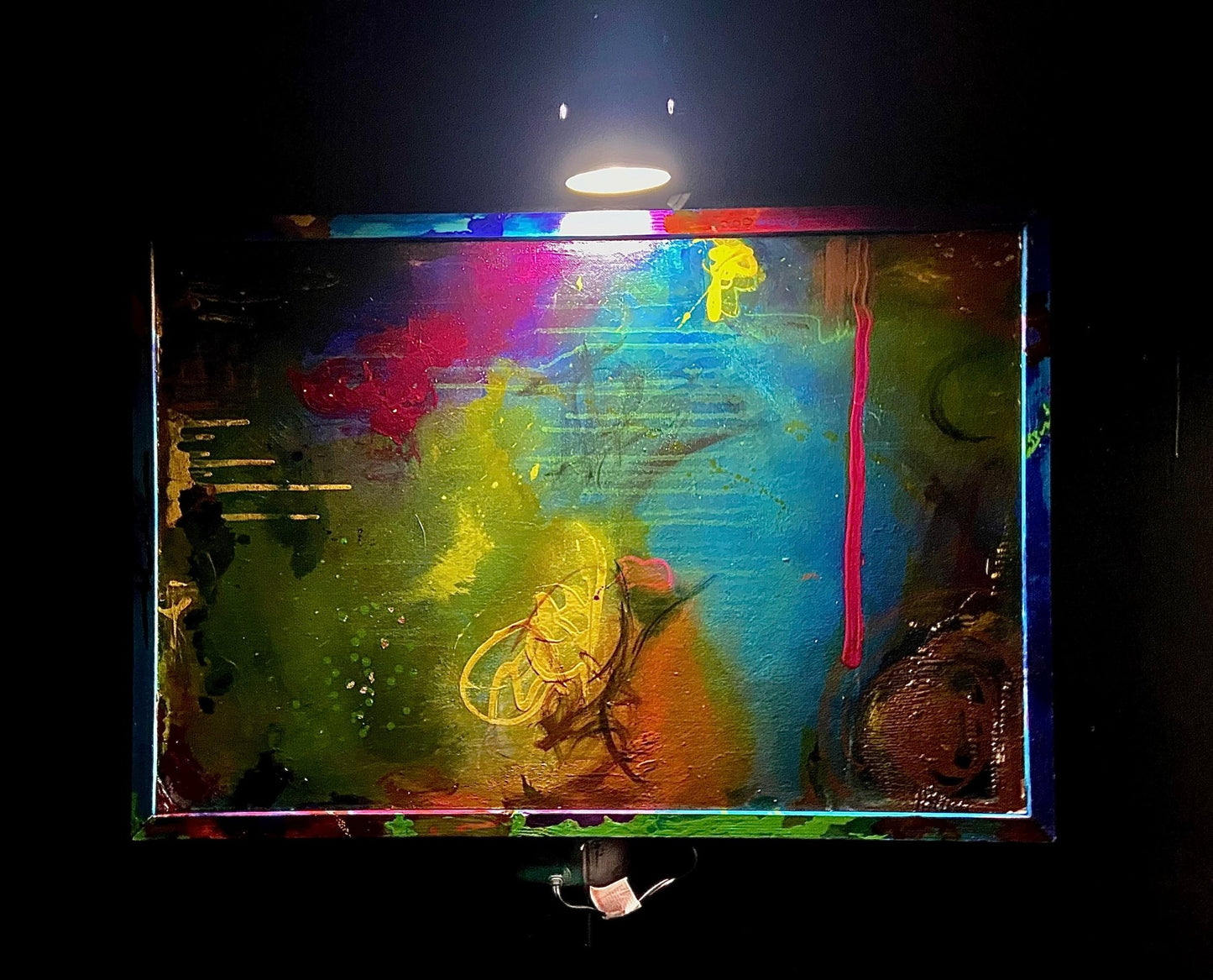 Large Abstract Painting - Funky Wolf