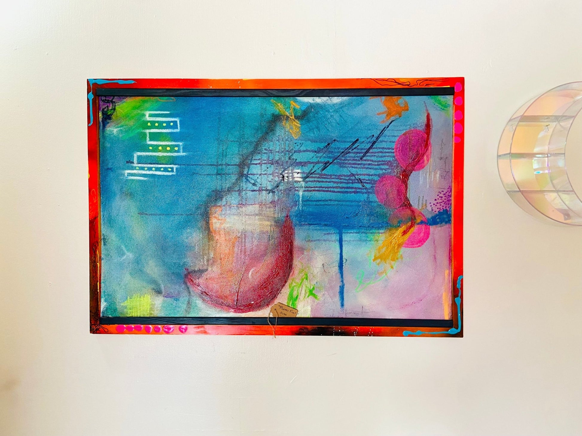 Large Painting on Wood Panel - Funky Wolf