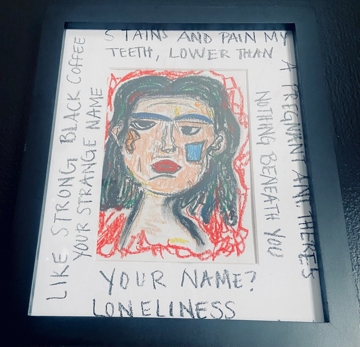 Oil pastel on paper - Funky Wolf