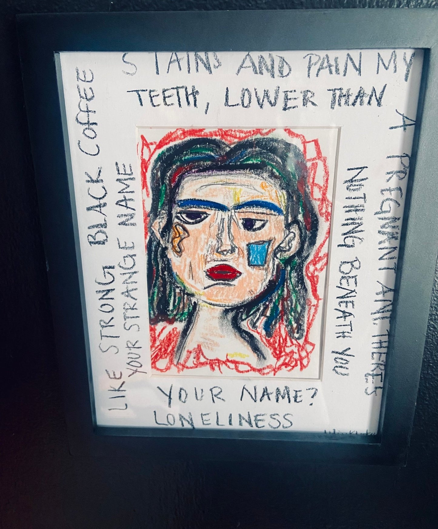 Oil pastel on paper - Funky Wolf